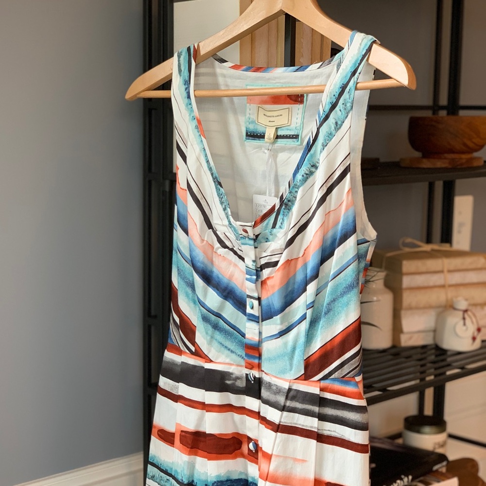 NWT Moulinette Soeurs sz 2 Anthropologie Midi Striped Dress